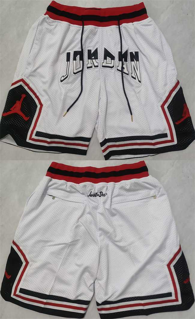 Mens Michael Jordan White Red Black Shorts